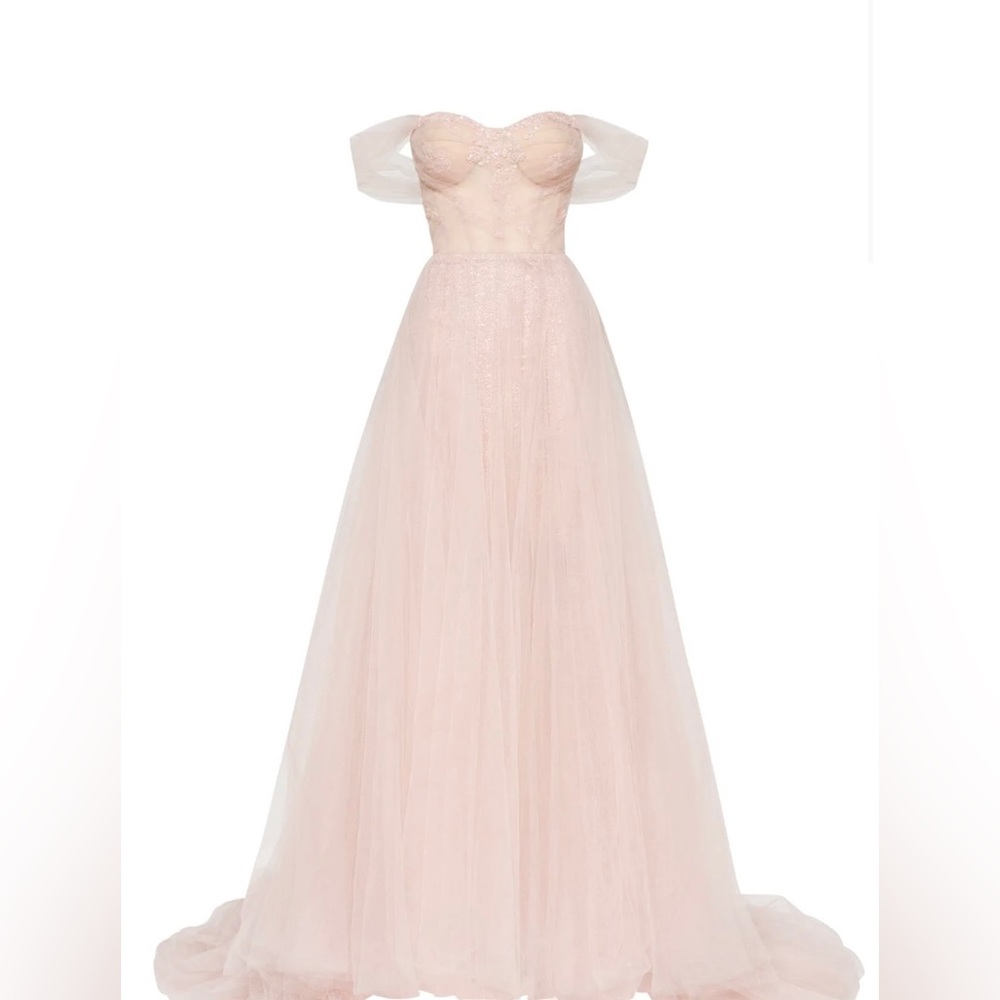 Milla Misty Rose Long off-the-shoulder maxi dress